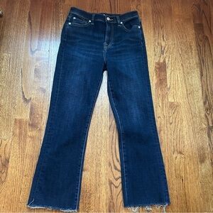 7 For All Mankind Dark Blue High Waist Slim Kick Jeans